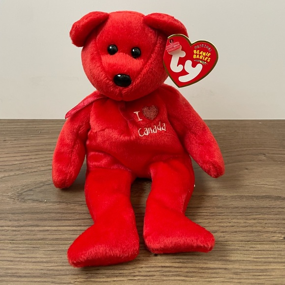 Authentic Ty Beanie Babies “I ❤️ Canada” Bear, Circa 2004, NWT - Picture 1 of 4